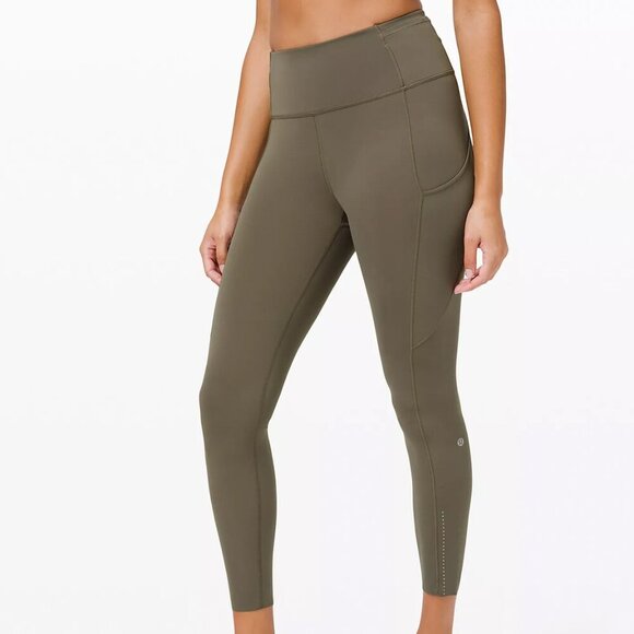lululemon athletica Pants - Lululemon Fast and Free High-Rise Tight 25" 7 Pocket Army Green Size 2